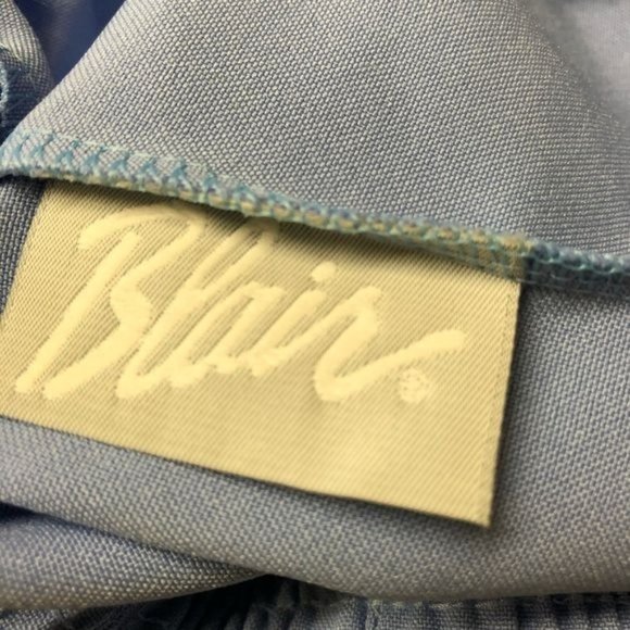 Women' vintage blazer jacket, skirt and geometric shirt suit light blue Medium - Picture 10 of 10